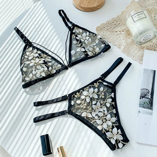 Backless Elegance Lace Bra Set