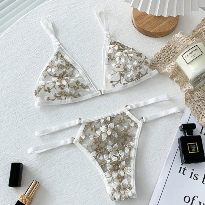 Backless Elegance Lace Bra Set