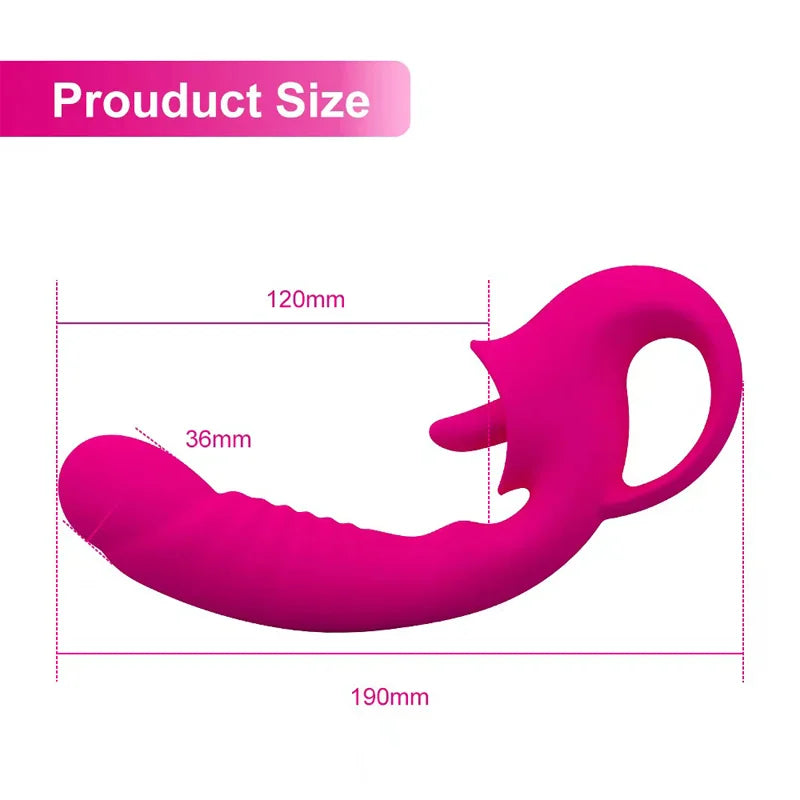 Clitoris Tongue Licking & G-Spot Vibrator