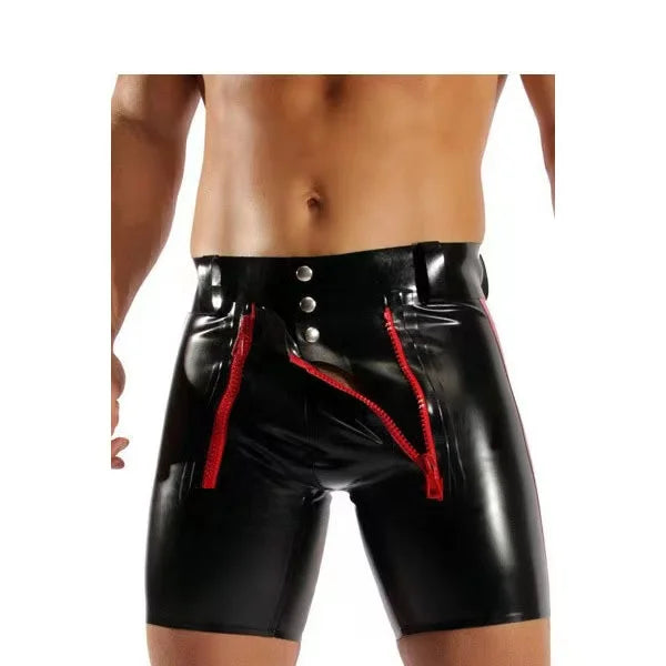 Seductive Shadows: Unisex Gothic Latex Shorts