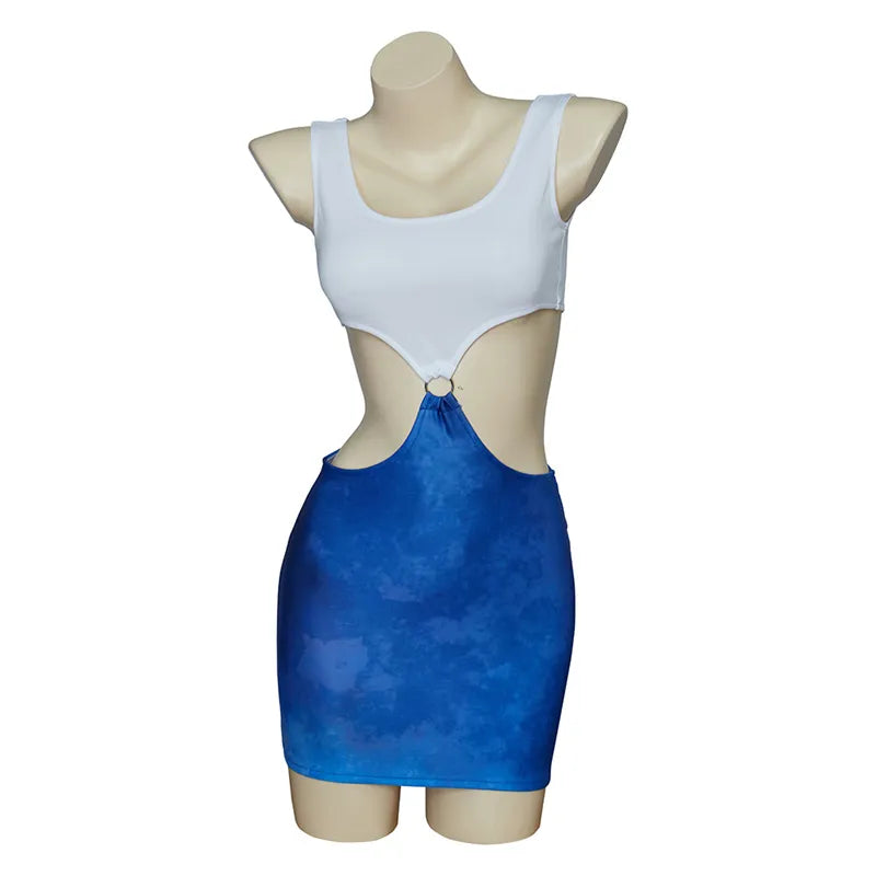Daring Diva Blue Tie-Dye Dress: Julia Roberts Style
