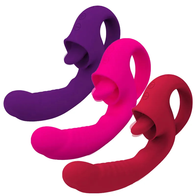 Clitoris Tongue Licking & G-Spot Vibrator