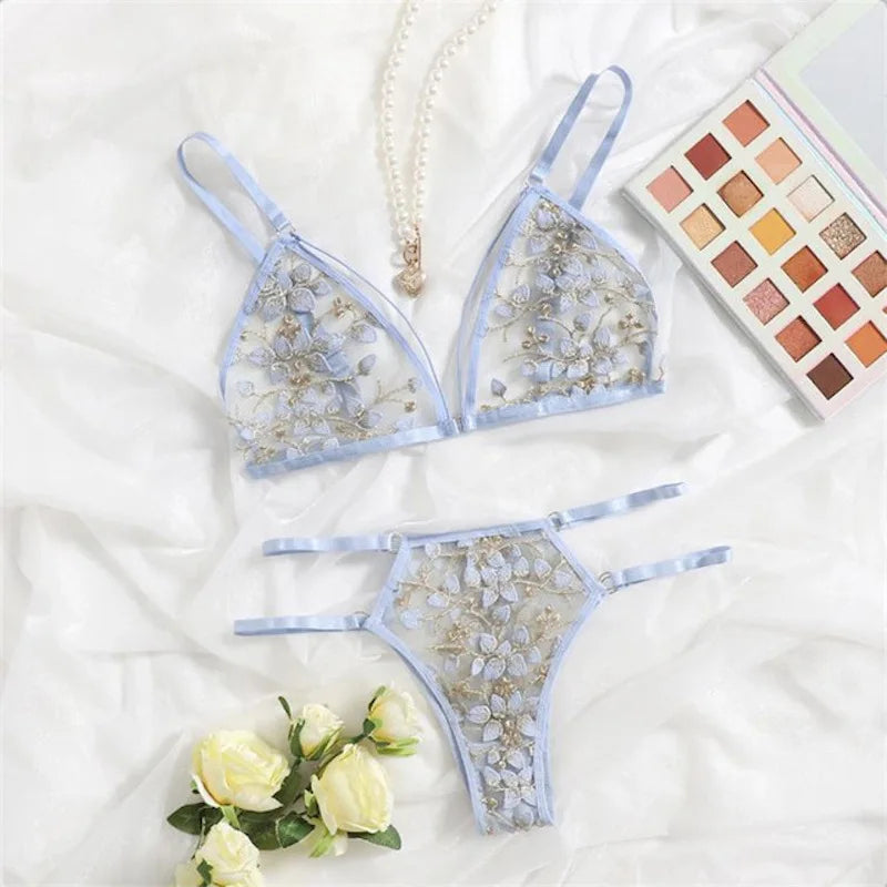 Backless Elegance Lace Bra Set