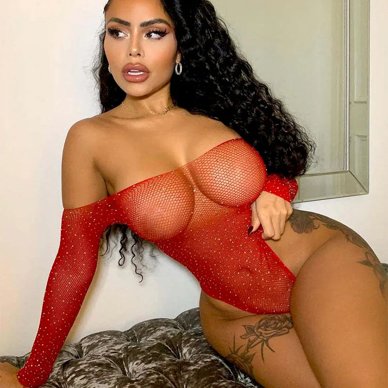 Allure in Lace: Irresistible Fishnet Lingerie Set