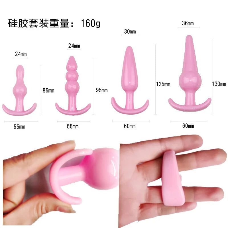 PleasureWave Silicone Anal Plug Set - 4PCS