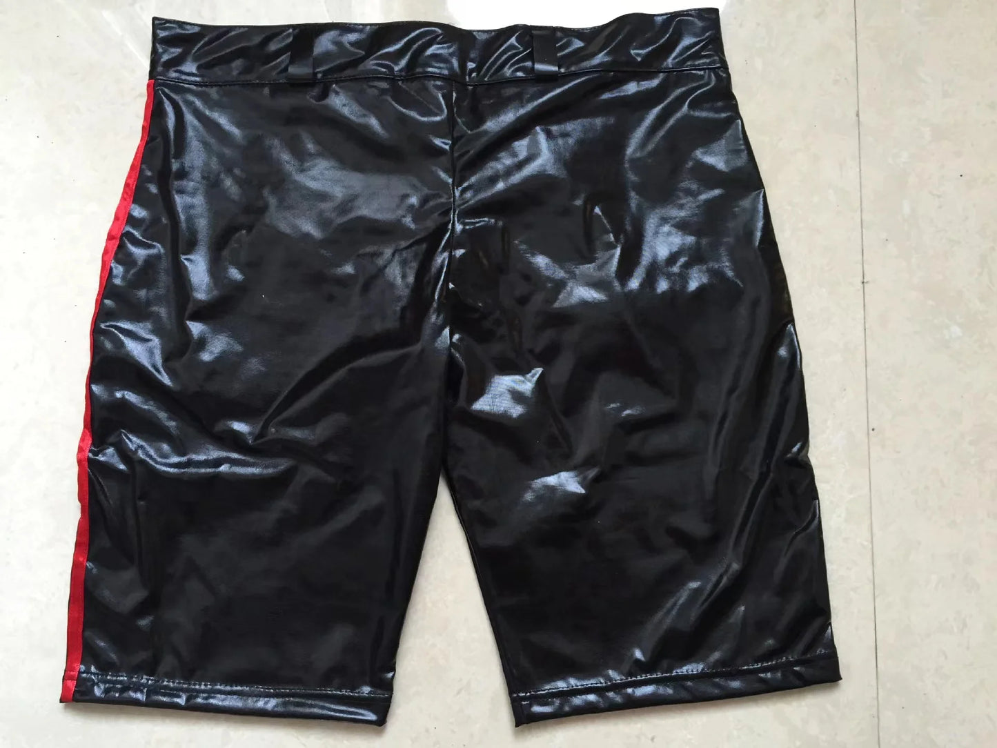 Seductive Shadows: Unisex Gothic Latex Shorts