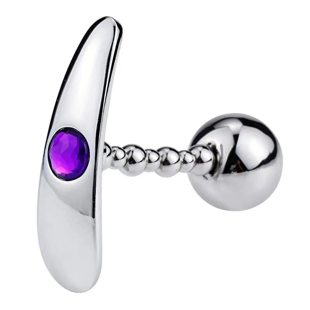 Gemstone Explorer: Elegant Metal Anal Plug for All-Day Pleasure