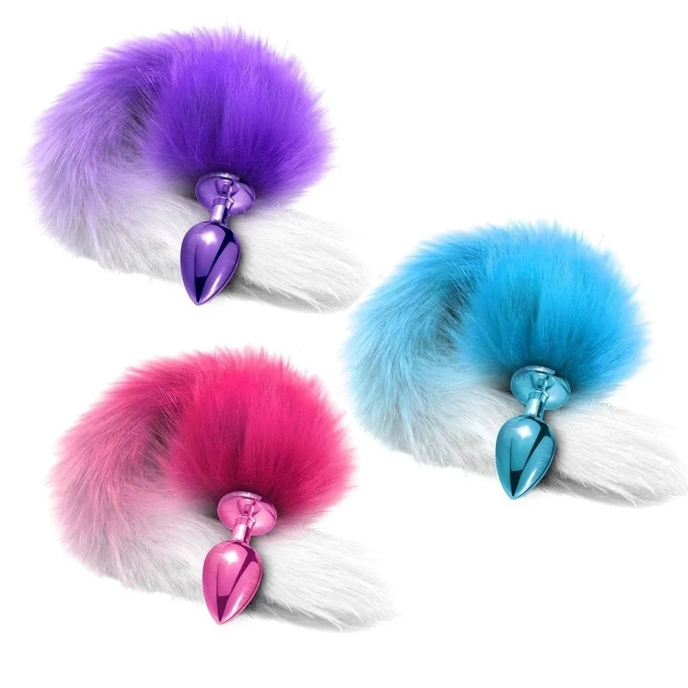 Foxy Jewel Anal Plug Set with Fox Tail