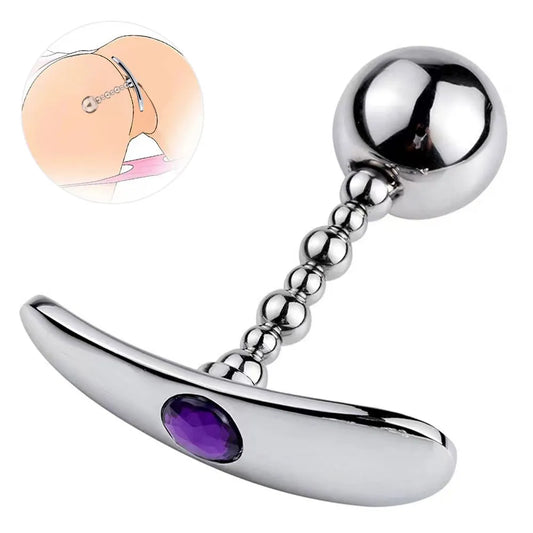 Gemstone Explorer: Elegant Metal Anal Plug for All-Day Pleasure