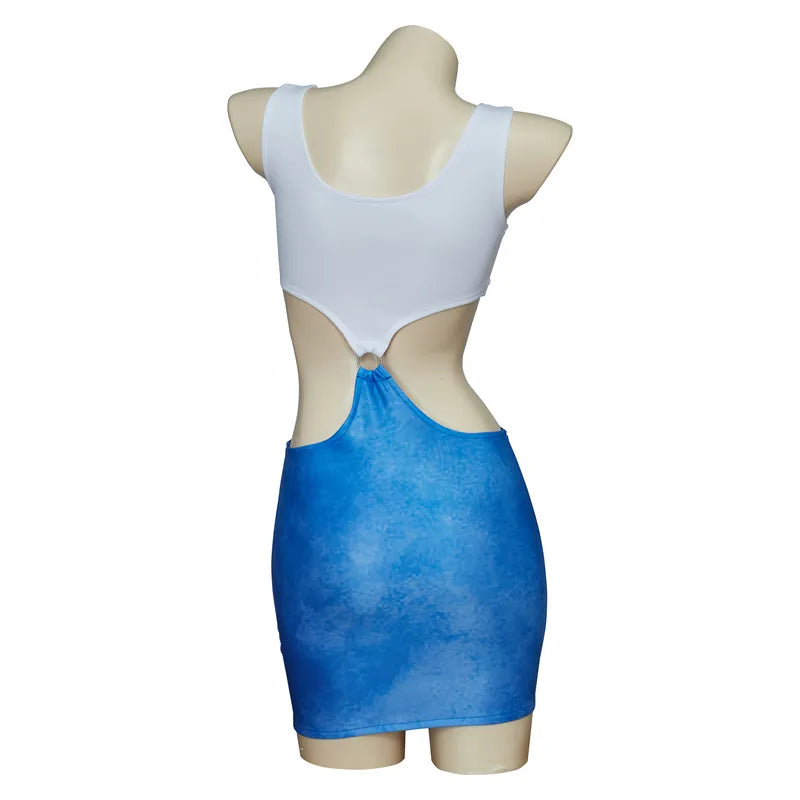 Daring Diva Blue Tie-Dye Dress: Julia Roberts Style